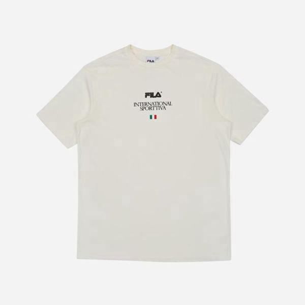 Fila Sportive Logo S/S Men's T-Shirts - White,NZ 710-67341